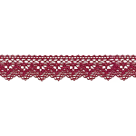 Dentelle aux fuseaux 25 mm rouge foncé (l)