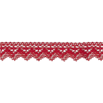 Dentelle aux fuseaux 25 mm rouge (l)
