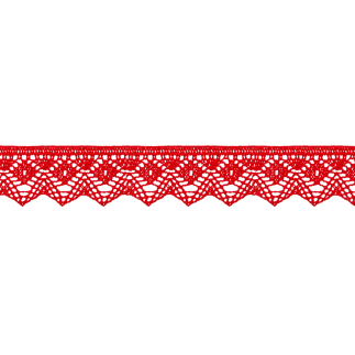 Bobbin lace 25mm red (UK)