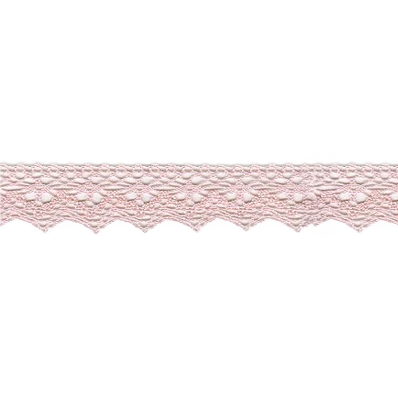 Dentelle aux fuseaux 25 mm rose clair (l)