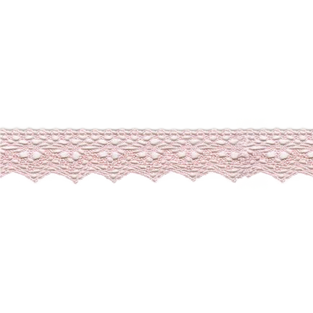 Dentelle aux fuseaux 25 mm rose clair (l)