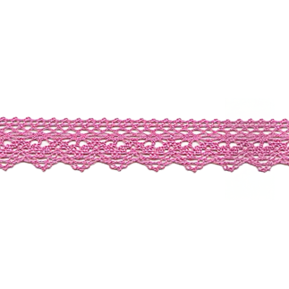Dentelle aux fuseaux 25 mm rose (l)