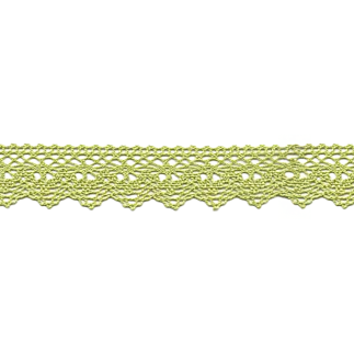 Dentelle aux fuseaux 25 mm vert citron (l)