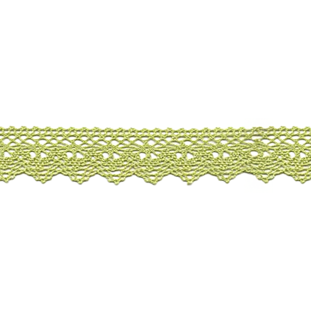 Dentelle aux fuseaux 25 mm vert citron (l)