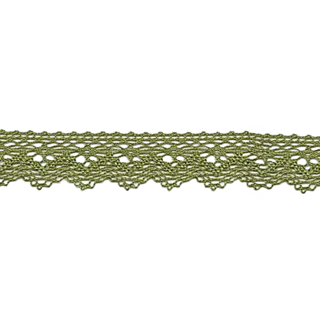 Dentelle aux fuseaux 25 mm kiwi (l)
