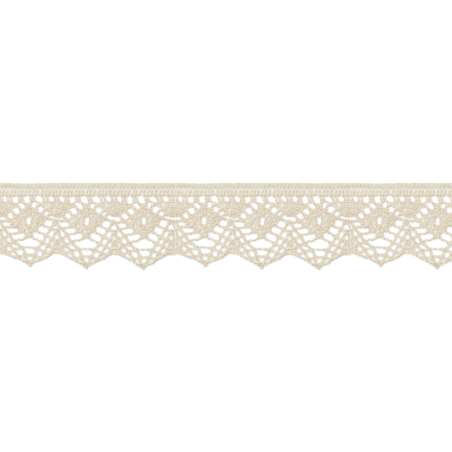 Bobbin lace 25mm light beige (UK)
