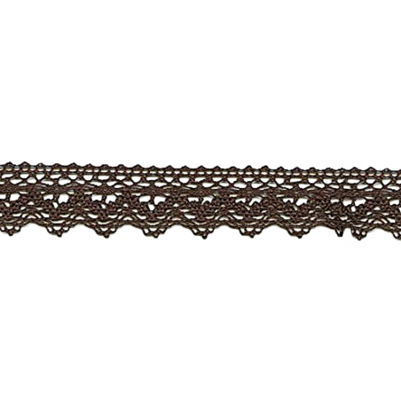 Dentelle aux fuseaux 25 mm marron (l)