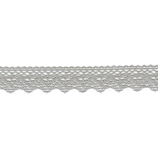 Dentelle aux fuseaux 25 mm grise (l)