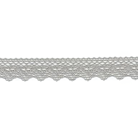 Dentelle aux fuseaux 25 mm grise (l)