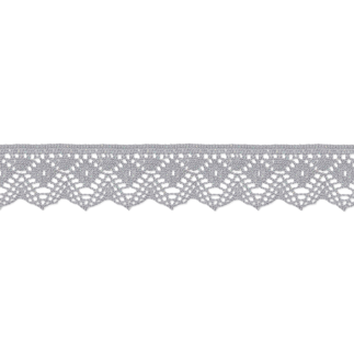Bobbin lace 25mm light grey glitter (UK)