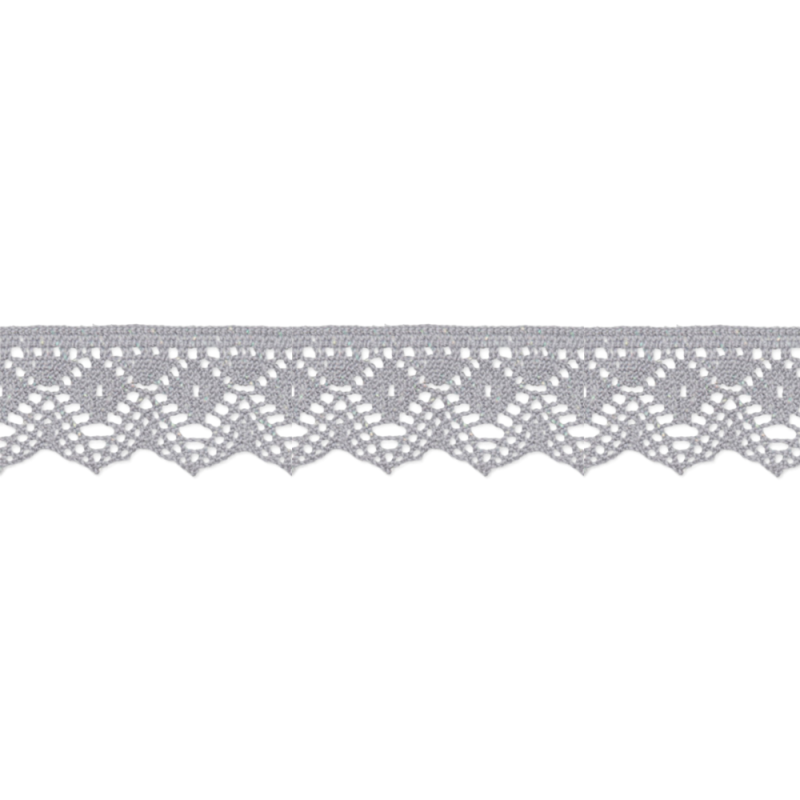 Bobbin lace 25mm light grey glitter (UK)