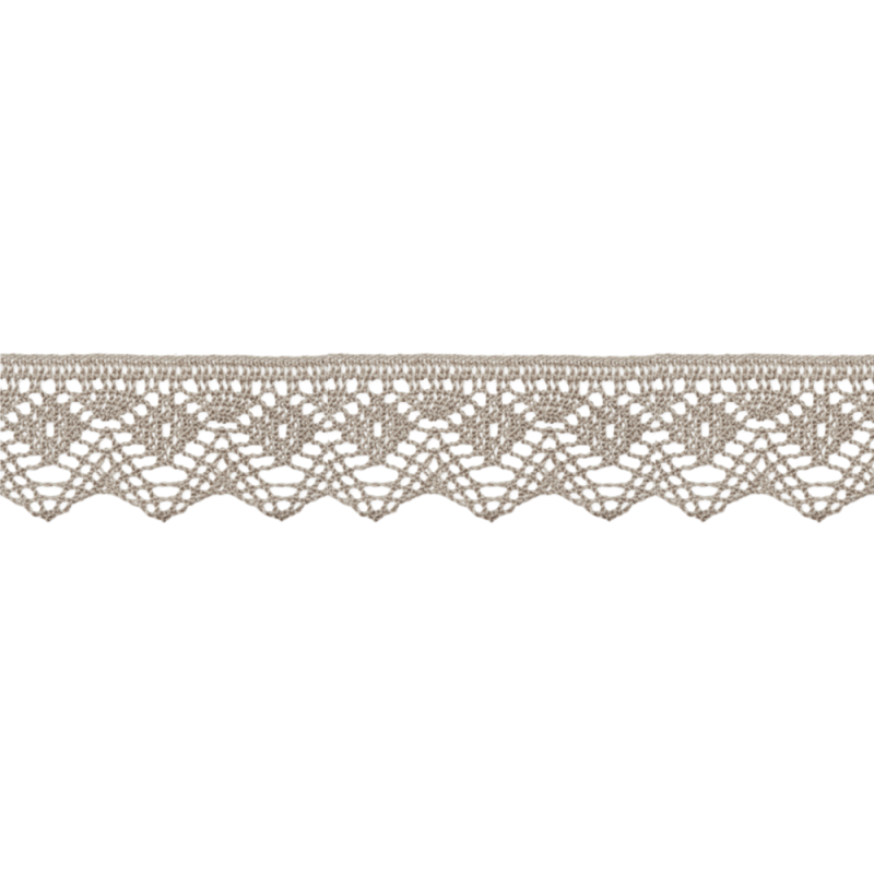 Bobbin lace 25mm medium grey (UK)