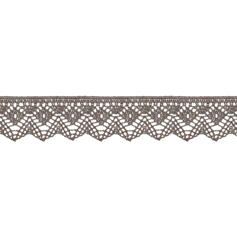 Dentelle aux fuseaux 25 mm gris foncé (Royaume-Uni)