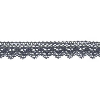Dentelle aux fuseaux 25 mm anthracite (l)