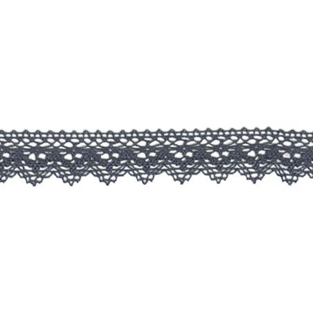 Dentelle aux fuseaux 25 mm anthracite (l)