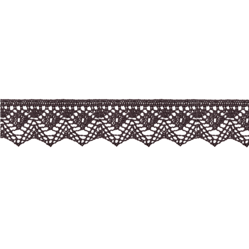 Dentelle aux fuseaux 25 mm anthracite (Royaume-Uni)