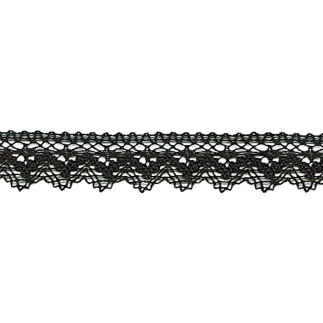 Bobbin lace 25mm black (w)
