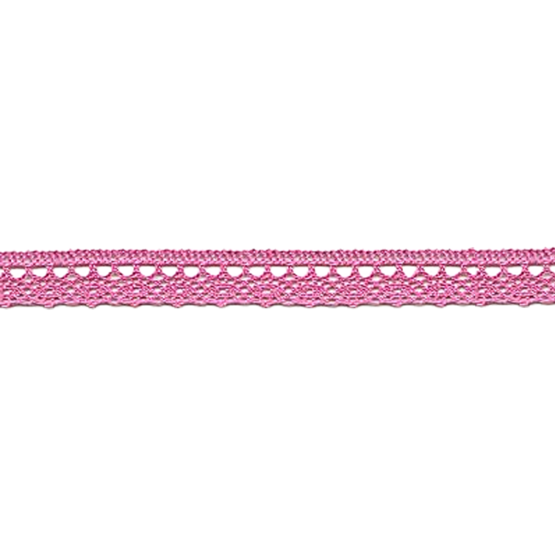 Dentelle aux fuseaux fine 13 mm rose (l)