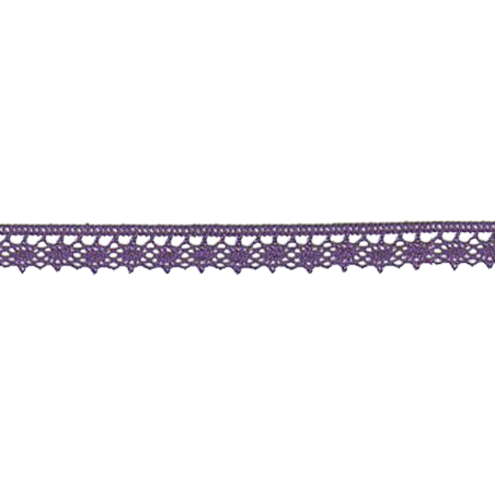 Dentelle aux fuseaux fine 13 mm violette (l)