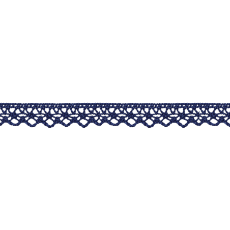 Dentelle aux fuseaux 13 mm bleu marine (Royaume-Uni)