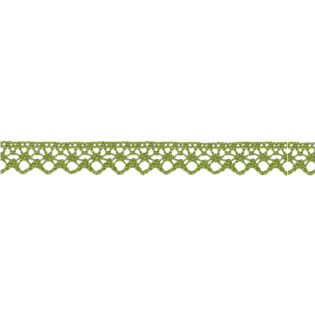 Dentelle aux fuseaux 13 mm olive (UK26)