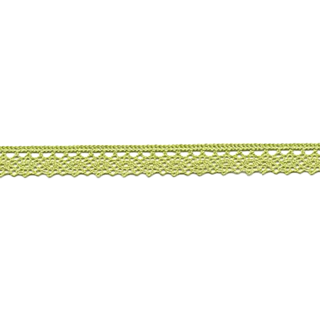 Dentelle aux fuseaux fine 13 mm vert citron (l)