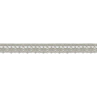 Bobbin lace fine 13mm grey-beige (w)