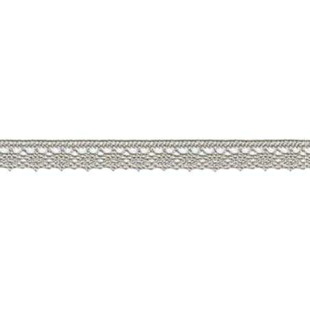 Dentelle aux fuseaux fine 13 mm gris-beige (l)