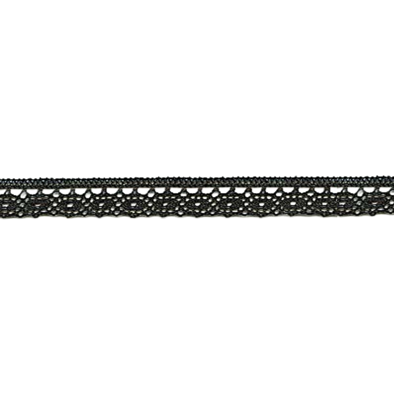 Dentelle aux fuseaux fine 13 mm noire (l)