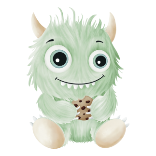Iron-on transfers - Mrs Mint Design - Monster "Hungry"