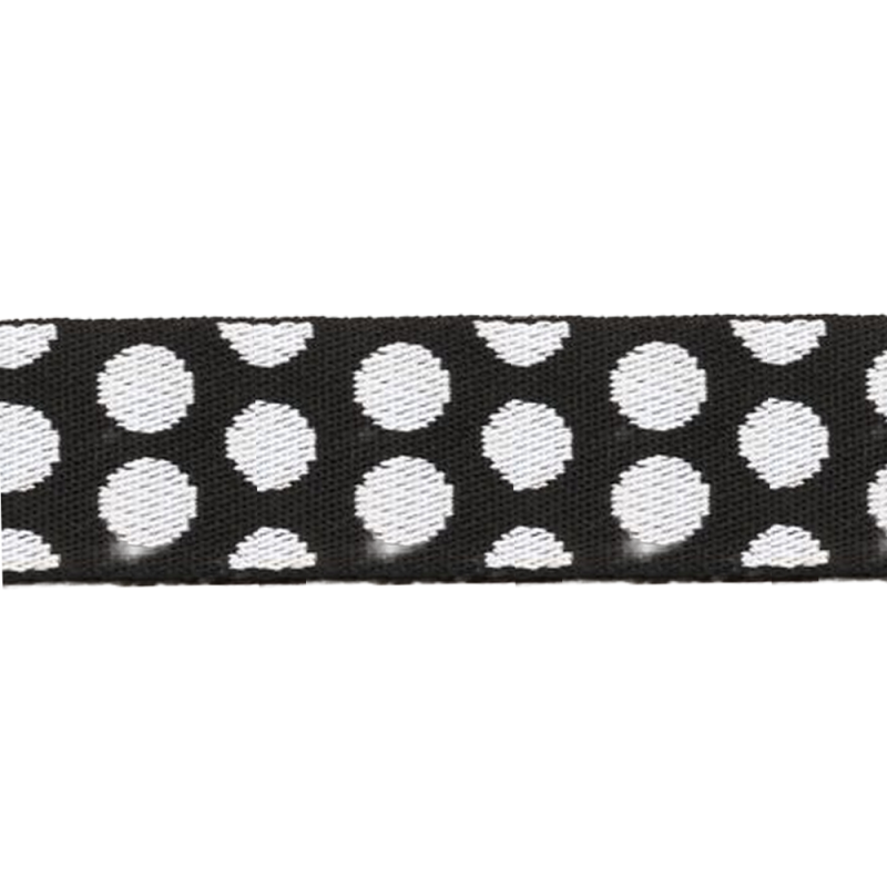 Webbing 38mm - Dots black / white