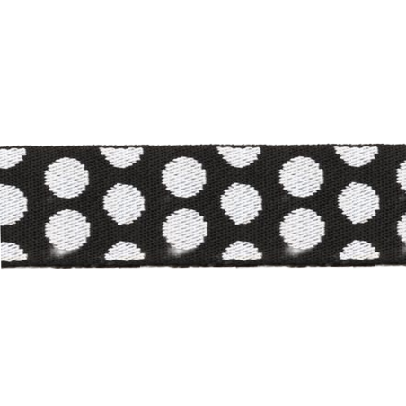Webbing 38mm - Dots black / white