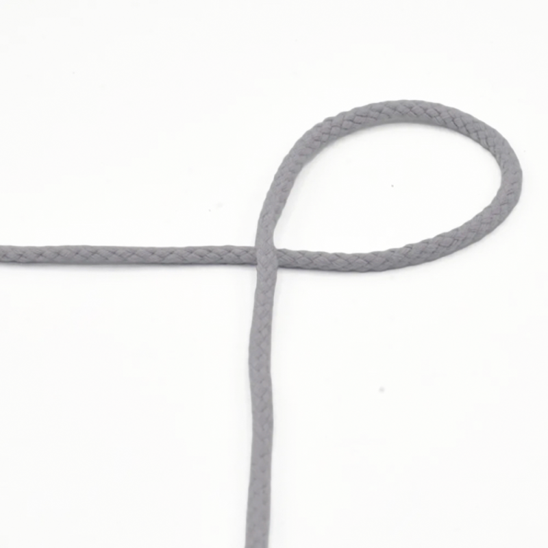 Cordon coton tissé 6 mm gris clair (qt)