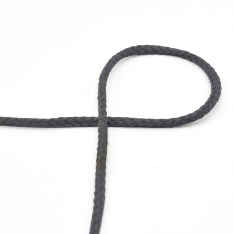 Cordon coton tissé 6 mm gris moyen (qt562)