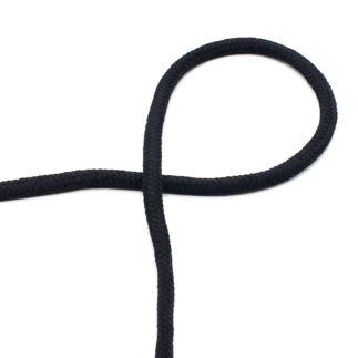 Cordon en coton noir 8 mm (qt690)