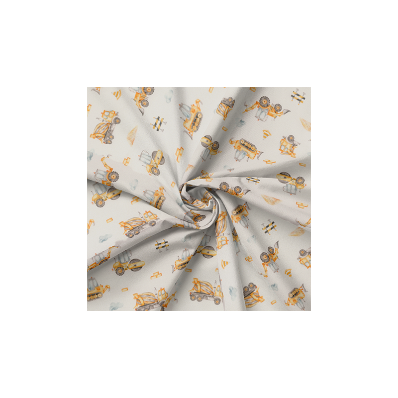 Leftover - Cotton - construction machinery white 50cm