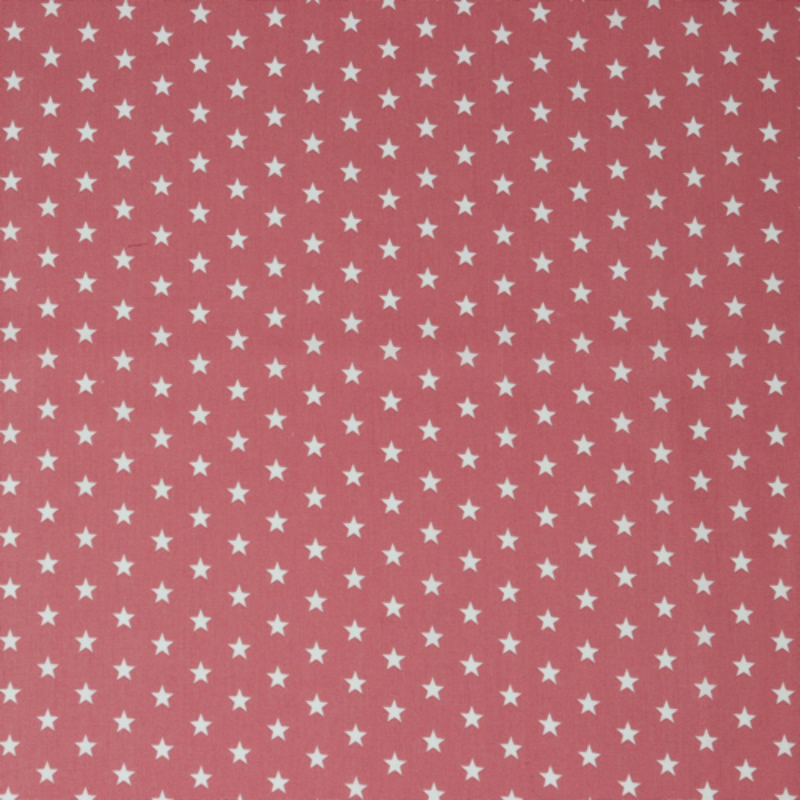 Popeline de coton - étoiles vieux rose