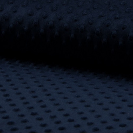 Minky - pois en relief bleu marine