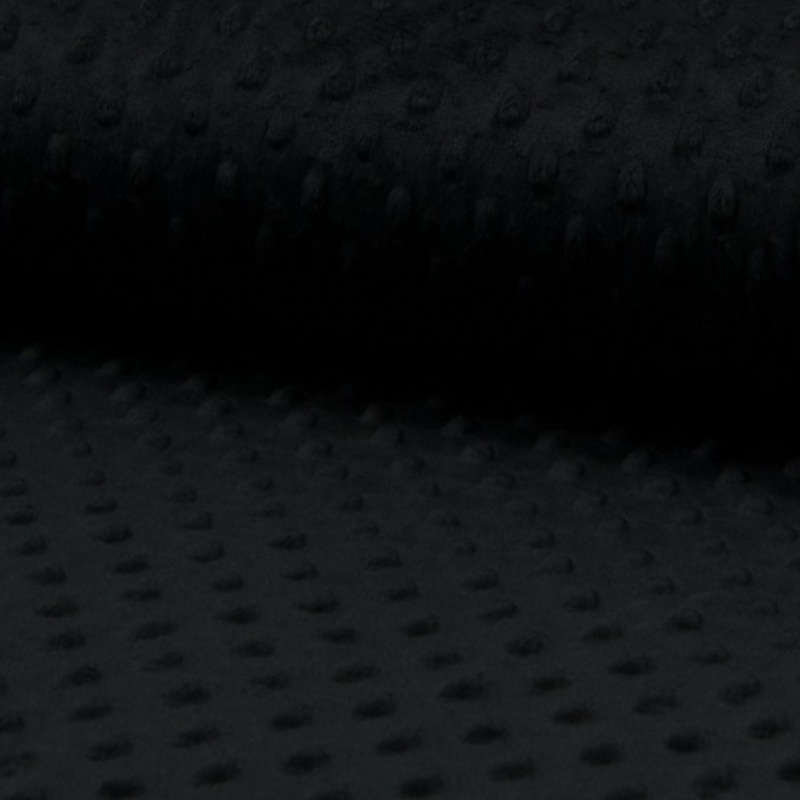 minky - embossed dots black