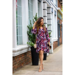 viscose - Flowers aubergine