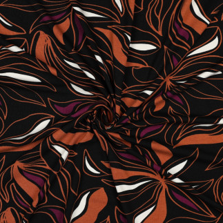 viscose jersey - Flowers terra / black