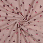 double gauze - Cherries pink
