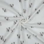 double gauze - Elephants white