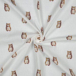 double gauze - Bears white