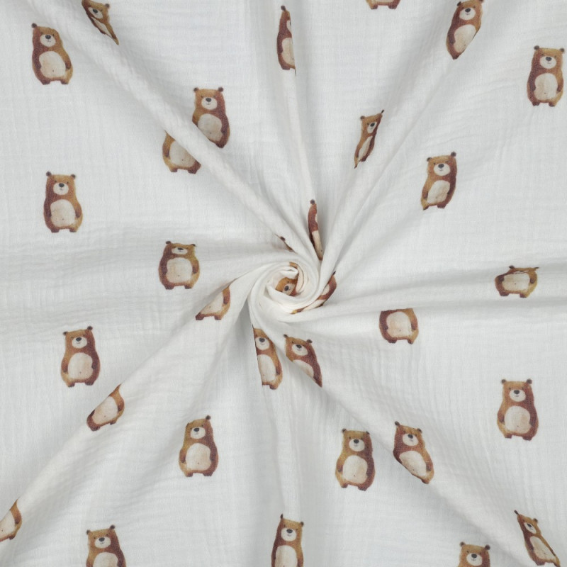 double gauze - Bears white