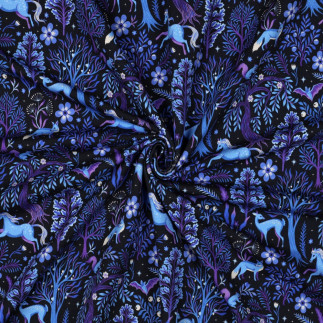 French Terry - Forest Dreams navy