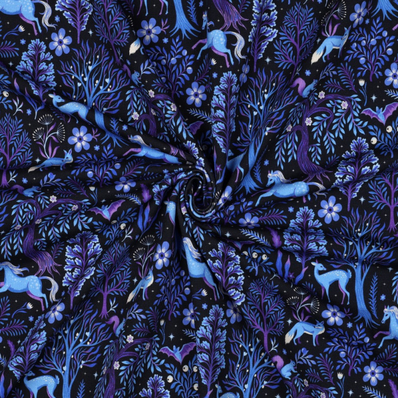 French Terry - Forest Dreams navy
