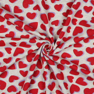 sweatshirt - Hearts melange ecru