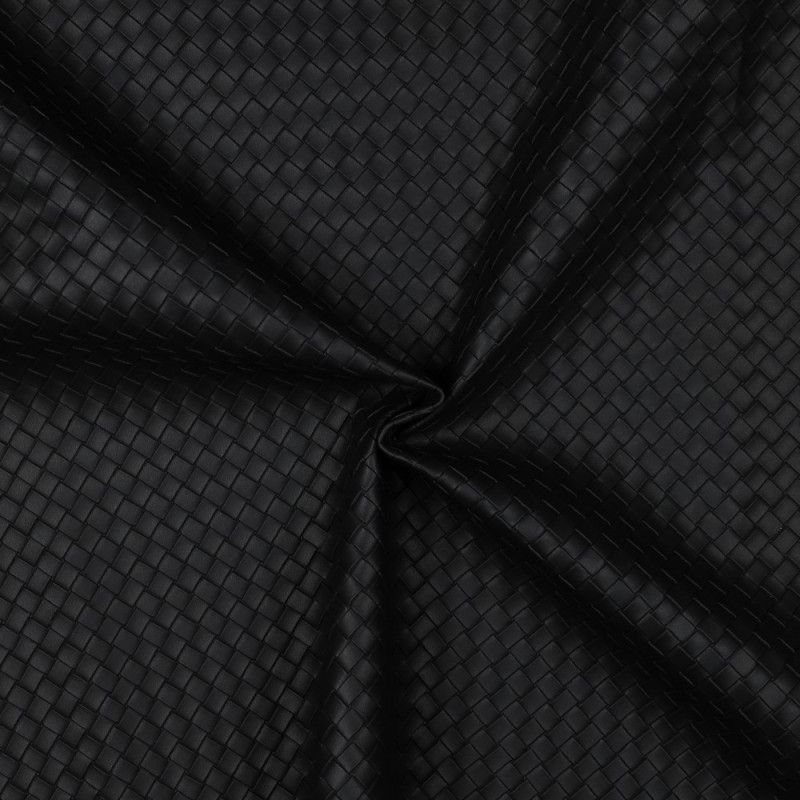 synthetic leather - Basket Waves small black