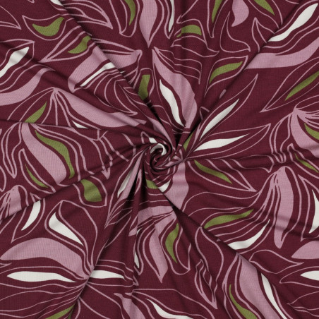 Jersey viscose - Fleurs mauves